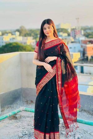 অরিজিনাল মিনাকারী মাসলাইস কটন শাড়ি