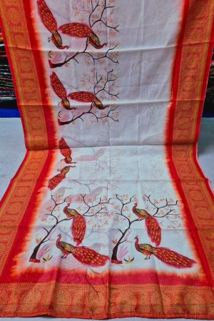 লাইটওয়েট টফেটো সিল্ক শাড়ী